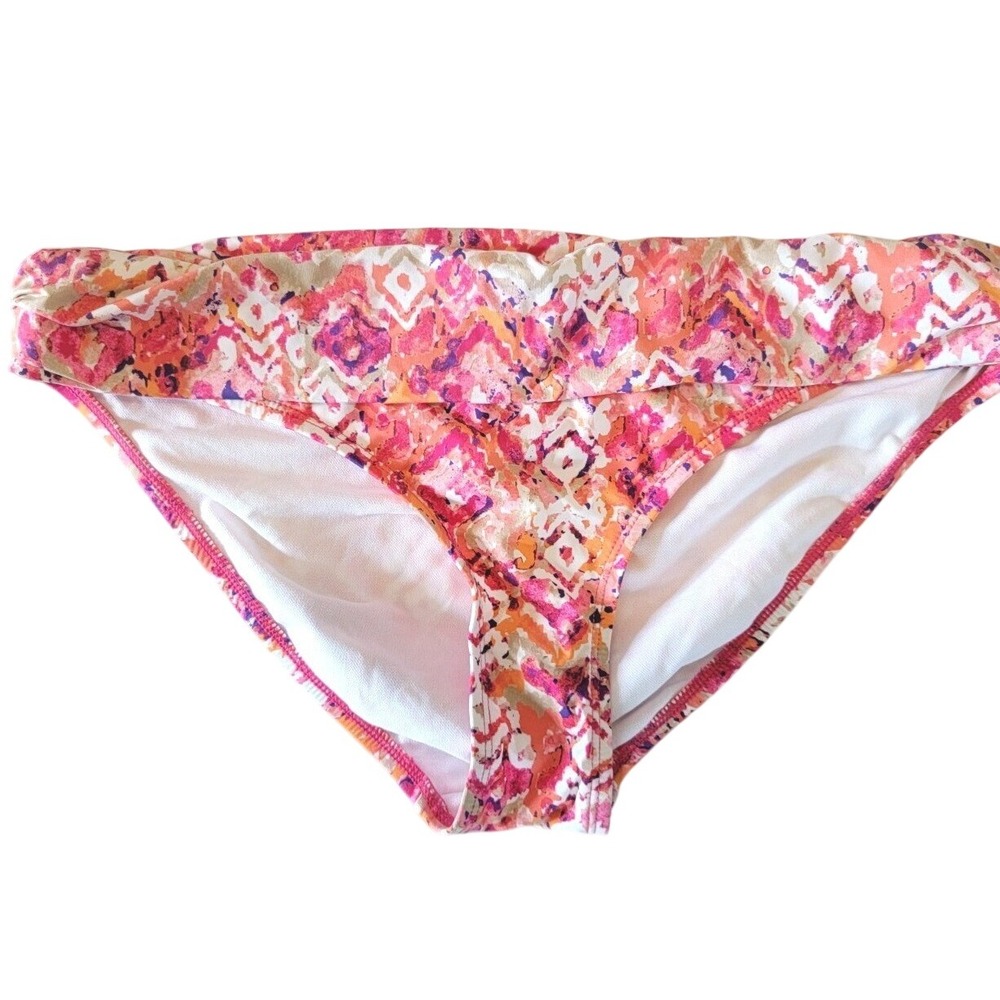 Apt 9 Women's Swimwear Bikini Bottom Size Large Bandeau Pink Orange Wht NWT